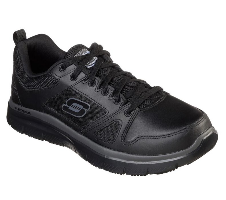 Skechers Herr Svarta Snörskor - Work Relaxed Fit: Flex Advantage Sr - Sverige (OTGEB-3871)